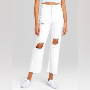 Wild Fable Women’s Highest Rise Straight White Jean Size 12